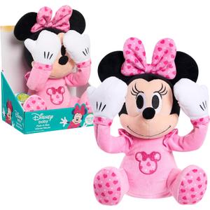 Disney Baby Peek-A-Boo Interactive Plush Stuffed Animal with Sounds, Minnie Mouse, Pink, Kids Toys for Ages 09 Month by Just Play