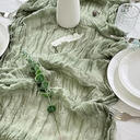 1 Pack Sage Green Cheesecloth Table Runner 20 x 120 inch Gauze Table Runners 10 FT Long,Semi Sheer Boho Cheese Cloth Fabric Table Runner Bulk for Wedding,Party,Baby Shower,Bridal Shower Decoration