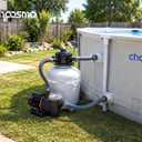 16 Inch Sand Filter Pump System for Above Ground Pools up to 16,000 Gal, 3/4HP Pool Pump&Filter Combo, 3120GPH Max Pump Flow, 6-Way Multi-Port Valve, Prefilter Strainer Basket Easy Filtration