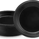 PLASTICPRO 100 PCS Small Black Plastic Plates, Light Weight 6 Inch Plastic Dessert Plates, Disposable for Party and Wedding