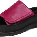 Putu Women's Platform Slide Sandals Open Toe Sandals Comfort Slides Slip On Hot Pink Size 8
