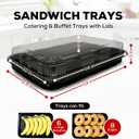 25 Pack Catering Trays with Lids 13" Serving Tray with Lid, Heavy Duty Recyclable Plastic Party Platters for Catering, Buffet, Picnics & Events Food Trays with Clear Lid (13.39 9.84 2.95 inch)