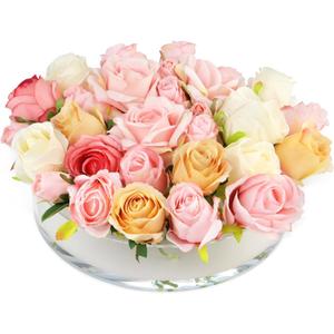Clear Acrylic Flower Vase Circle Floral Centerpiece Dining Table, Floral Arranger Round Decorative Modern Vase, Home & Wedding Decor (Dia 12 Inches, 19 Holes)