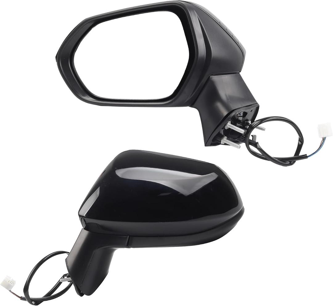 Dasbecan Left Driver Side Door Mirror Compatible with 2020-2025 Toyota Corolla Sedan Power Glass Non-Heated Manual folding Replaces TO1320391 Black Painted (3 Pins)
