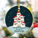 3 x Sheep Ornaments for Christmas Tree 2025 - Gifts for Sheep Lovers, Farmers, Family, Funny Farm Animal Christmas Ornaments, Gifts for Animal Lovers Women, Men, Friend