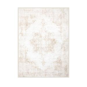 Area Rug 5x7 Vintage Rug: Washable Living Room Rugs Retro Medallion Distressed Large Rugs Soft Low Pile Non-Slip Indoor Floor Carpet for Bedroom Kitchen Nursery Dining Table Office (Beige, 5'x7')