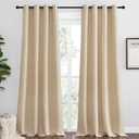 NICETOWN Bedroom Room Darkening Curtains, Biscotti Beige, 1 Pair, 55 inches by 108 Inch, Triple Weave Microfiber Grommet Top Thermal Insulated Solid Darkening Panels/Drapes for Kid's Room