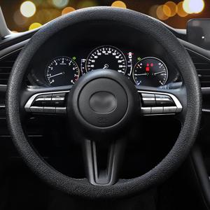 LRITER Car Steering Wheel Cover, Non-Slip Silicone Material, Multiple Color Choices, Universal Auto Parts Steering Wheel Cover, Suitable for Most Cars (Black) (1PCS)