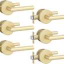 Goldenwarm Gold Closet Door Handles Interior, Brushed Brass Interior Passage Door Handles, Heavy Duty Zinc Alloy Brushed Gold Door Lever for Hall and Closet (6 Pack)