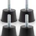 Rubber Threaded Furniture Levelers 6 pcs
