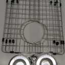 Sink Protectors for Kitchen Sink 15" x 13", Stainless Steel Sink Grid protectors for Kitchen Sink with Certer Drain Hole, Metal Protector for Sink with Sink Strainers