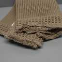 RESARE Waffle Bath Mat for Bathroom, Super Absorbent Bathroom Rugs Non Slip Machine Washable, Ultra Soft Quick Dry Boho Bath Rugs with Tassels for Floor, Upgraded Bordered Design, 24"x36" Brown