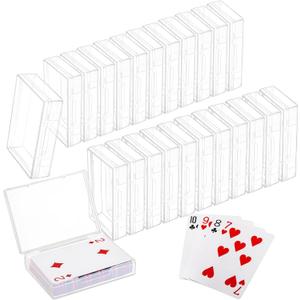 Tebery Pack of 24 Blank Playing Card Case Clear Card Deck Box Snaps Closed, Empty Plastic Storage Box Holder for Bank Cards, Business Cards, Game Card