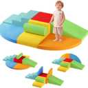 MFXLGO Large 8-Piece Foam Climbing Blocks for Toddlers, Soft Play Climbing Toys with Non-Slip Bottom, Baby Climbing Blocks Boost Motor Skills & Coordination, Indoor Play Gym Set for Climbing & Crawling