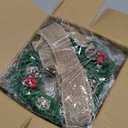 10 Pcs 6" Small Christmas Kitchen Cabinet Wreaths with Ribbon Mini Kitchen Cabinet Christmas Decor for Window Door (Linen Color)