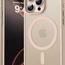 Magnetic for iPhone 16 Pro Case, Compatible with MagSafe, Military Grade Shockproof Anti-Scratch Slim Translucent Matte Phone Case for iPhone 16 Pro - Desert Gold