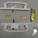 Offset Position Non-Keyed Sliding Patio Door Handleset with Mortise Lock, 45 Keyway, 3-15/16" H.C., Fits 1-3/8" to 2-1/4" Thick Doors, No-Handed, White Diecast