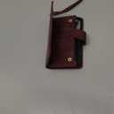 RANYOK Wallet Case Compatible with iPhone 12/12 Pro (6.1 inch), Premium PU Leather Zipper Flip Wallet RFID Blocking with Wrist Strap Magnetic Closure Built-in Kickstand Protective Case - Wine Red