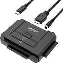 Unitek USB C to IDE and SATA Converter External Hard Drive Adapter Kit for Universal 2.5/3.5 HDD/SSD Hard Drive Disk, One Touch Backup Function, Included 12V/2A Power Adapter