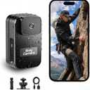AEZ 1080P Body Camera, Waterproof Wearable POV Camera with WiFi APP Control, 480-Min Battery, Portable Body Cam with Back Clip & Base for Vlogging Travel Outdoor Sports Security Work (No SD Card)
