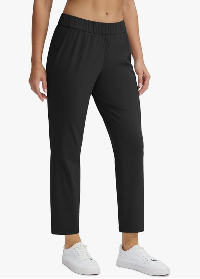 Seamaid Women's Golf Pants with Pockets 7/8 Stretch Ankle Travel Pants for Athletic Casual Size M