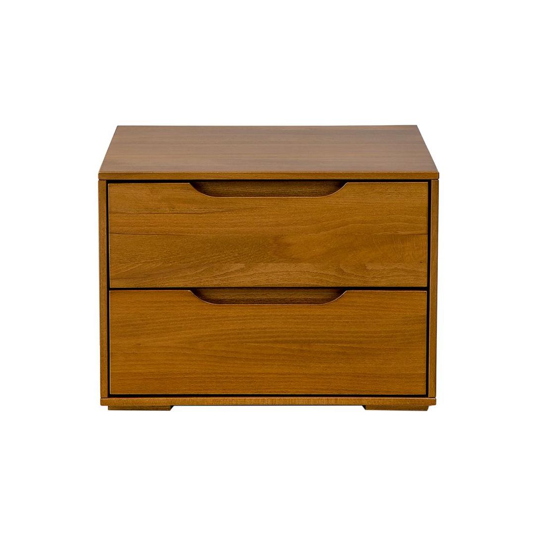 Wood Nightstand With Drawer Storage and 2 Drawers