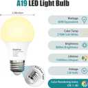 2 x A19 LED Light Bulbs,Soft White 2700K,60 Watt Equivalent,4-Packs