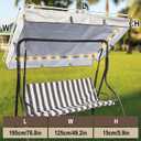 LED Lighted Porch Swing Canopy Replacement Waterproof LED Swing Canopy Top Cover 2-3 Seat Shade Awning Cover for Garden Outdoor Patio(77 x 49 Inch, Beige)