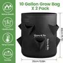 iPower 4-Pack 10 Gallon Strawberry Grow Bags, Vegetables Pots with 8 Planting Holes, Thickened Breathable Nonwoven Fabric with Handles, for Gardening