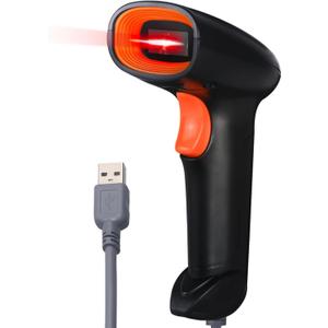 Handheld USB Barcode Scanner Wired Automatic 1D Bar Code Reader for Supermarket, Convenience Store, Warehouse
