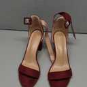 Allegra K Women's Open Toe High Chunky Heel Buckle Ankle Strap Sandals Size 7.5