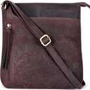 Leather Crossbody Bags for Women - Ladies Sling Handbags - Medium Cross body Purses Handbags - Purses For Women (Dark Brown)