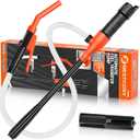 Electric Fuel Transfer Pump Siphon Pump for Gas, Fuel, Diesel, Water Transfer 2.4 GPM Flow Oil Extractor -Easy to Use Hand Fuel Pump, Multi-Use Siphon Fuel Transfer PumpDeep Orange