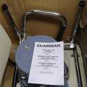 Medline Drop Arm Commode Chair for Adults and Seniors, Padded Seat, Removable Pail, Splash Guard, Drop-Down Arms, 350 lb. Weight Capacity