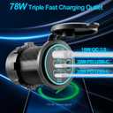 12v usb charger, PD 20W USB-C Power Socket and 18W QC3.0 Socket Waterproof Power Outlet 12V/24V with Power Switch 12V USB C Outlet for Car Golf Cart Boat Marine Bus Truck RV Marine Motorcycle etc.