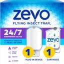 Zevo Flying Insect Trap & Cartridge - Plug in Fly Trap & Indoor Bug Catcher for Gnats, House & Fruit Flies - Mess-Free - Use in Any Room - Uses Blue & UV Light (1 Plug in Device & 1 Cartridge)