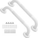 12 Inch Anti Slip Shower Grab Bar Oil Rubbed White, Munzong Bathroom Grab Bar, Knurled Bathroom Balance Bar,Safety Hand Rail Support Handicap Elderly Injury Senior Assist Bath Handle
