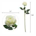 Nubry Artificial Silk Rose Flower Bouquet Lifelike White Fake Rose for Wedding Home Party Decoration Event Gift 10pcs (Off White)