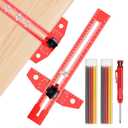 Woodworking Scriber Marking Line RulerAdjustable Aluminum Alloy Sliding T-Square RulerPrecision Line Drawing with Angle Adjustment, Tool for Engineering, Architecture Design Drawing