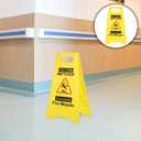 Unomor 2Pcs Caution Wet Floor Sign Double-Sided Bilingual Safety Warning Sign Foldable a-Frame with Handle 17.51X10.23X6.49In High Visibility for Commercial and Public Spaces