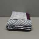 jinchan Boho 100% Cotton Blanket Muslin Twin Size 60x80 Inches Lightweight 3-Layer Geometric Square Striped Pattern Reversible Quilt Throw Soft Breathable Comfy All Seasons for Couch Bed Decor, Blue