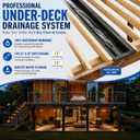 16 Pack Under Deck Drainage System Downspout, PE Rain Drain Gutter for 12" & 16" Joist Spacing, Heavy Duty Waterproof Decking Solutions to Create Dry Living Space Under Deck, All-Weather Black