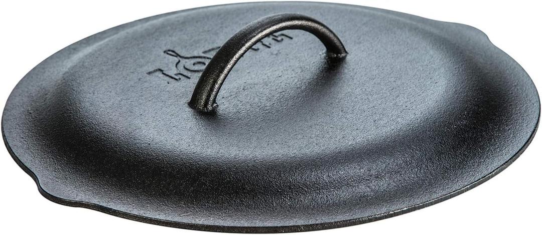 Lodge 12 Inch Cast Iron Lid. Classic 12-Inch Cast Iron Cover Lid with Handle and Interior Basting Tips.