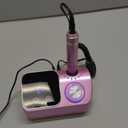 Professional Electric Nail Drill E-File Machine - 45,000 RPM Corded Nail Drills Kit with Low Noise & LED Display for Shaping, Removing & Polishing Acrylic Gel Nails for Salon Home (Pink)