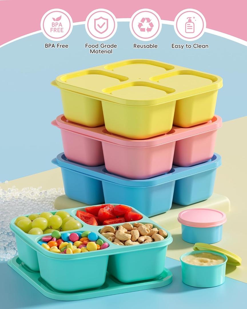 4 Pcs Snack Box Container Set