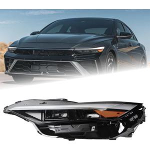 LH USA Tpye LED Headlight Assembly Fit for 2024 2025 Hyundai Elantra Headlamp Left Driver Side W/Module Double Lentille 92101AA740 92101-AA740
