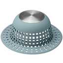 Aluvor Shower Drain Hair Catcher, Bathtub Drain Cover Foldable Silicone Shower & Tub Protector for Pop-Up & Regular Drains