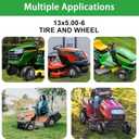 2 x 13x5.00-6 Flat Free Lawn Mower Tire and Wheel,13 x 5 x 6 Riding Lawn Mower Tires and Wheel With 3" Centered Hub and 3/4" & 5/8" Bearings (2-Pack)
