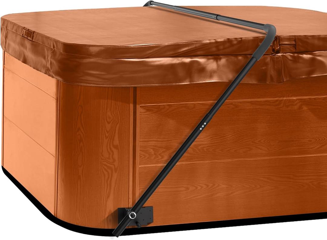 Cover Lifter,Low Mount Spa Cover Lift,Hot Tub Cover Lifter with Durable Reinforced Brackets,Black Coated Adjustable Width,Fit for Most Spa Hot Tubs,Hot Tub Width Up to 72"