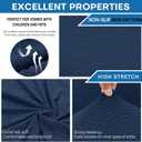 ZNSAYOTX Stretch Cushion Covers Sofa Cushion Couch Seat Covers Slipcovers Soft Replacement Unique Pattern Furniture Protector with Elastic Bottom (Navy, 1 Pc 3-Seat Cushion Cover)